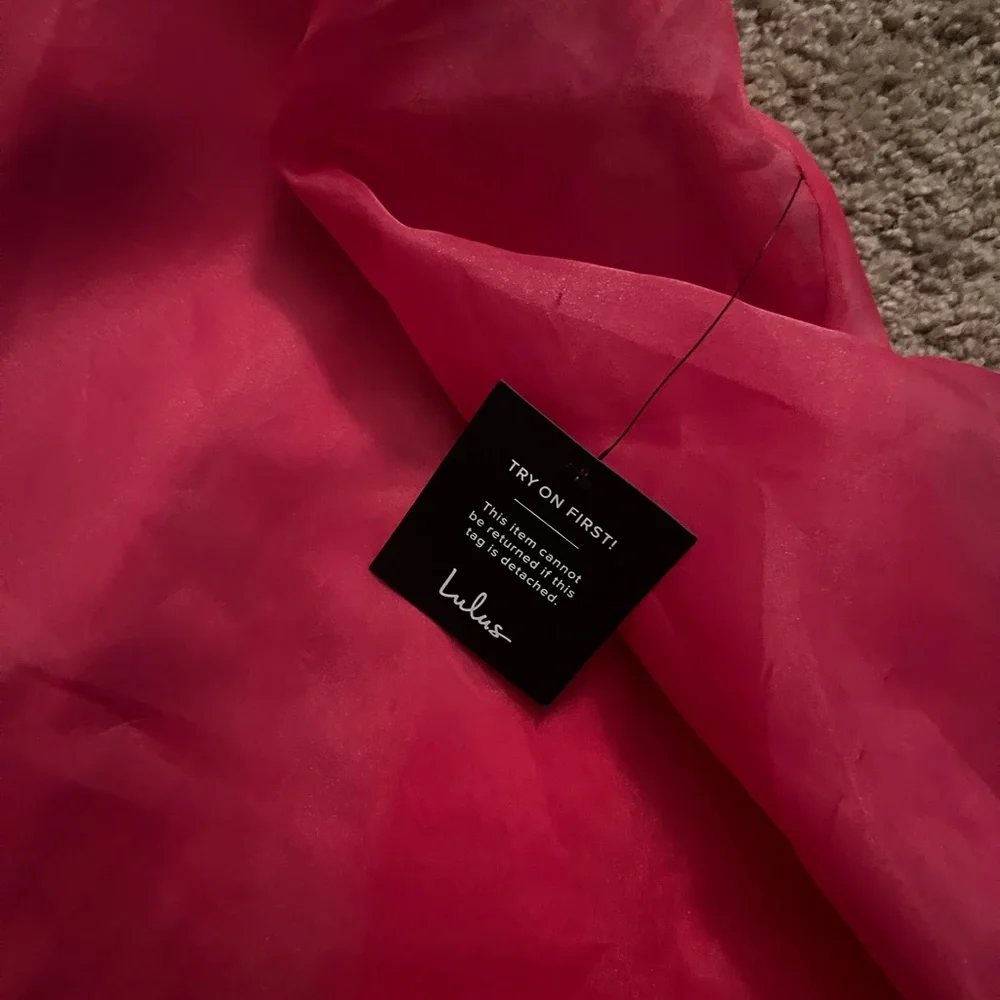 Lulu's Fuchsia Ruffle Halter Mini Dress - Picture 5 of 5